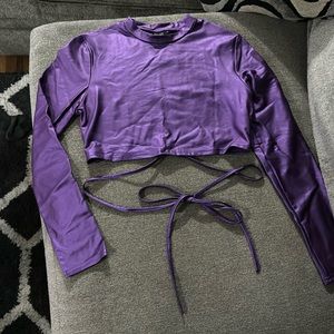 Metallic Purple Crop Top
